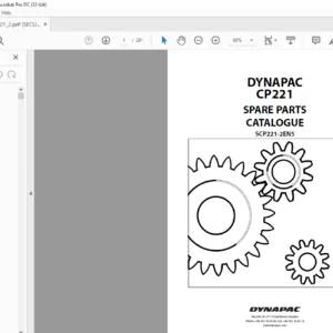 Dynapac CP221 Spare Parts Catalogue SCP221-2EN5 - PDF DOWNLOAD
