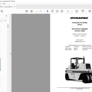 Dynapac CP221 Spare Parts Catalogue SCP221-3EN2  - PDF DOWNLOAD