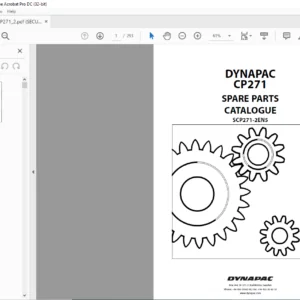 Dynapac CP221 Spare Parts Catalogue SCP271-2EN5-PDF DOWNLOAD