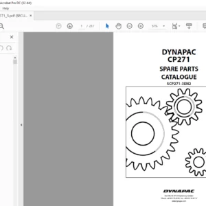 Dynapac CP271 Spare Parts Catalogue SCP271-3EN2 - PDF DOWNLOAD