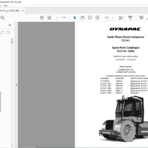 Dynapac CS141 Spare Parts Catalogue SCS141-1EN5 - PDF DOWNLOAD