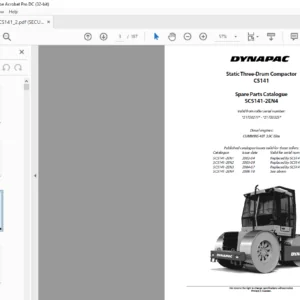 Dynapac CS141 Spare Parts Catalogue SCS141-2EN4-PDF DOWNLOAD