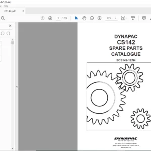 Dynapac CS142 Spare Parts Catalogue SCS142-1EN4 - PDF DOWNLOAD