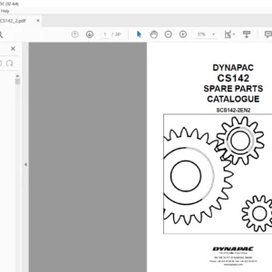 Dynapac CS142 Spare Parts Catalogue SCS142-2EN2 - PDF DOWNLOAD