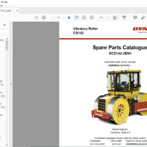 Dynapac CS142 Spare Parts Catalogue SCS142-3EN1 - PDF DOWNLOAD