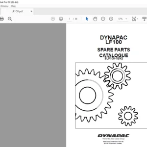 Dynapac LF100 Spare Parts Catalogue SLF100-1EN2 - PDF DOWNLOAD