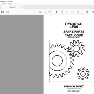 Dynapac LF80 Spare Parts Catalogue SLF080 - EN2 - PDF DOWNLOAD