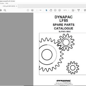 Dynapac LF85 Spare Parts Catalogue SLF085-1EN2 - PDF DOWNLOAD