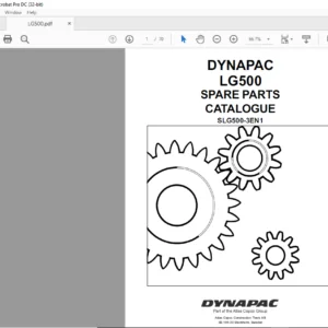 Dynapac LG500 Spare Parts Catalogue SLG500-3EN1 - PDF DOWNLOAD