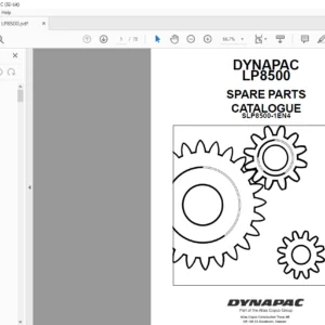 Dynapac LP8500 Spare Parts Catalogue SLP8500-1EN4  - PDF DOWNLOAD