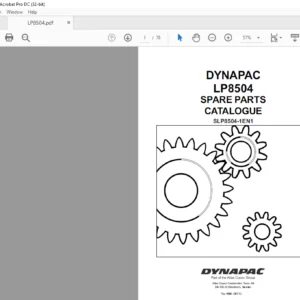 Dynapac LP8504 Spare Parts Catalogue SLP8504-1EN1 - PDF DOWNLOAD