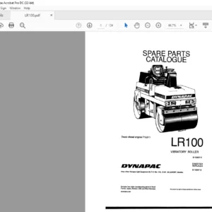 Dynapac LR100 Vibratory Roller Spare Parts Catalogue Manual - PDF DOWNLOAD