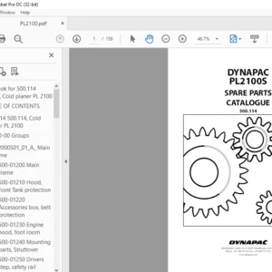 Dynapac PL2100S Spare Parts Catalogue Manual - PDF DOWNLOAD