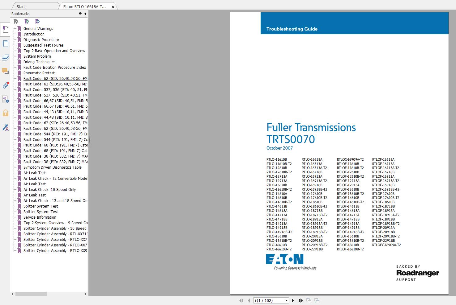 Eaton Transmission PDF Manuals 3.14GB Complete Collection - DOWNLOAD ...