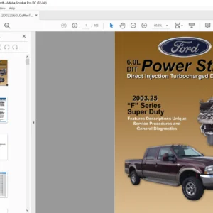 Ford 6.0L DIT Power Stroke F Series Super Duty Direct Injection Turbocharged Diesel Engine Manual