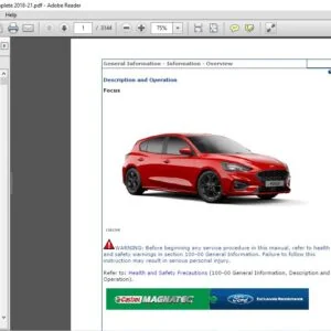 Ford Focus 1.0L Complete Service Manual - PDF DOWNLOAD