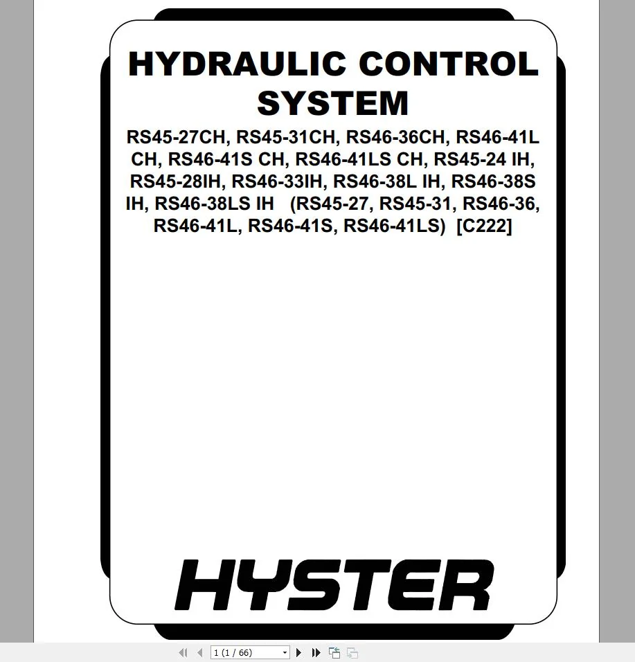 Hyster Forklift Claas 1-5 Serivce Repair Manuals Full PDF - Complete Set - Image 7