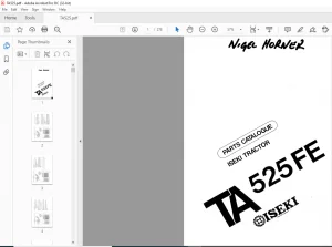 Iseki Tractor TA 525 FE Parts Catalogue Manual - PDF DOWNLOAD