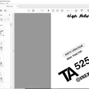 Iseki Tractor TA 525 FE Parts Catalogue Manual - PDF DOWNLOAD