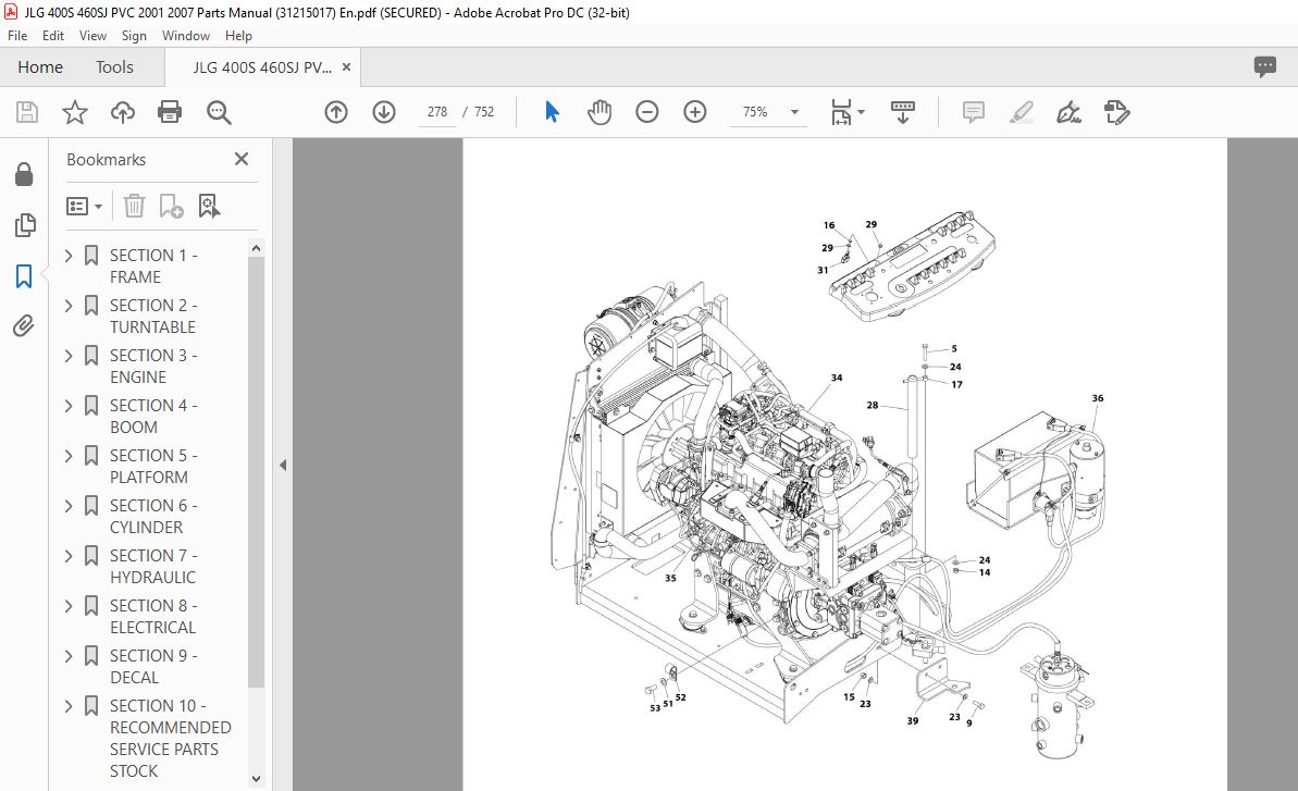 JLG 400S 460SJ PVC 2001 2007 Parts Manual (31215017) - PDF DOWNLOAD ...