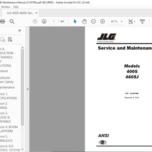 JLG 400S 460SJ Service & Maintenance Manual (3120788) - PDF DOWNLOAD
