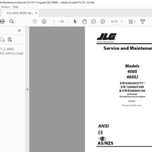 JLG 400S 460SJ Service & Maintenance Manual (3121671) - PDF DOWNLOAD (Eng)