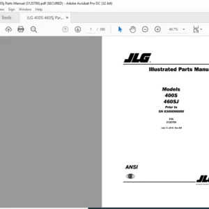 JLG 400S 460Sj Parts Manual (3120789) - PDF DOWNLOAD