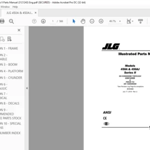 JLG 450A & 450AJ Series II Parts Manual (3121243) - PDF DOWNLOAD