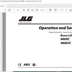 JLG Boom Lift Model 400SC 460SJC Operation & Safety Manual (3121704 - PDF DOWNLOAD (ENG)