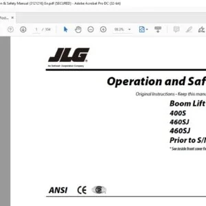 JLG Boom Lift Models 400S 460SJ 460SJ Operation & Safety Manual (3121216) - PDF DOWNLOAD