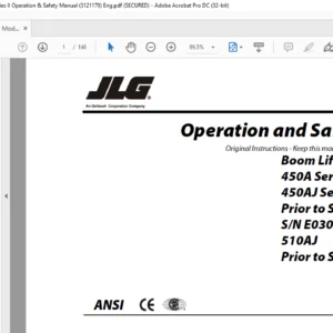 JLG Boom Lift Models 450A Series II 450AJ Series II Operation & Safety Manual (3121179)  - PDF DOWNLOAD (ENG)
