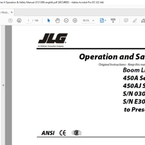 JLG Boom Lift Models 450A Series II 450AJ Series II Operation & Safety Manual (3121289) - PDF DOWNLOD (ENG)