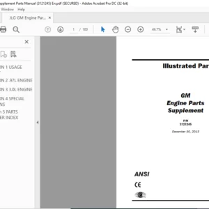 JLG GM Engine Parts Supplement Parts Manual (3121245) - PDF DOWNLOAD (eng)