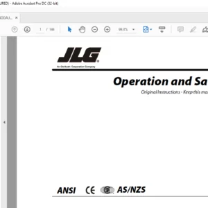 JLG H800AJ PVC 2001 Operation & Safety Manual (31215042) - PDF DOWNLOAD