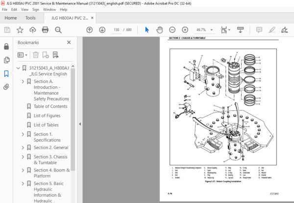 JLG H800AJ PVC 2001 Service & Maintenance Manual (31215043) - PDF ...