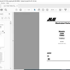 JLG T350 T500J Parts Manual (3121199) - PDF DOWNLOAD (ENG)