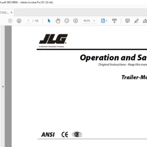 JLG Trailer-Mounted Boom Lifts T350 T500J PVC 2001 Operation & Safety Manual (31215069) - PDF DOWNLOAD