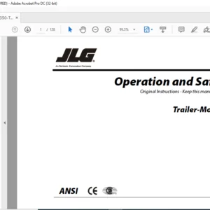 JLG Trailer-Mounted Boom Lifts T350 T500J PVC 2007 Operation & Safety Manual (31217420) - PDF DOWNLOAD
