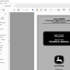 John Deere Mowers X495 & X595 TM2024 Garden Tractors Service Manual - PDF DOWNLOAD
