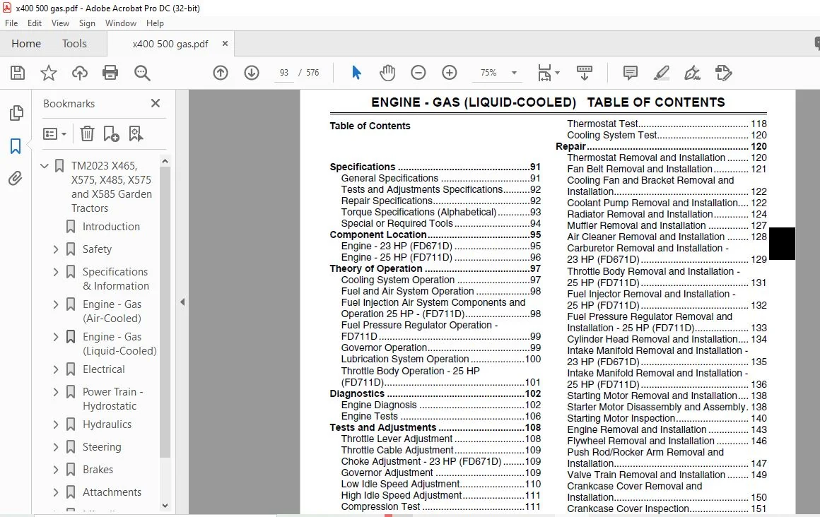 John Deere X465 X475 X485 X575 & X585 TM2023 Garden Tractors Service Manual - PDF DOWNLOAD - Image 3