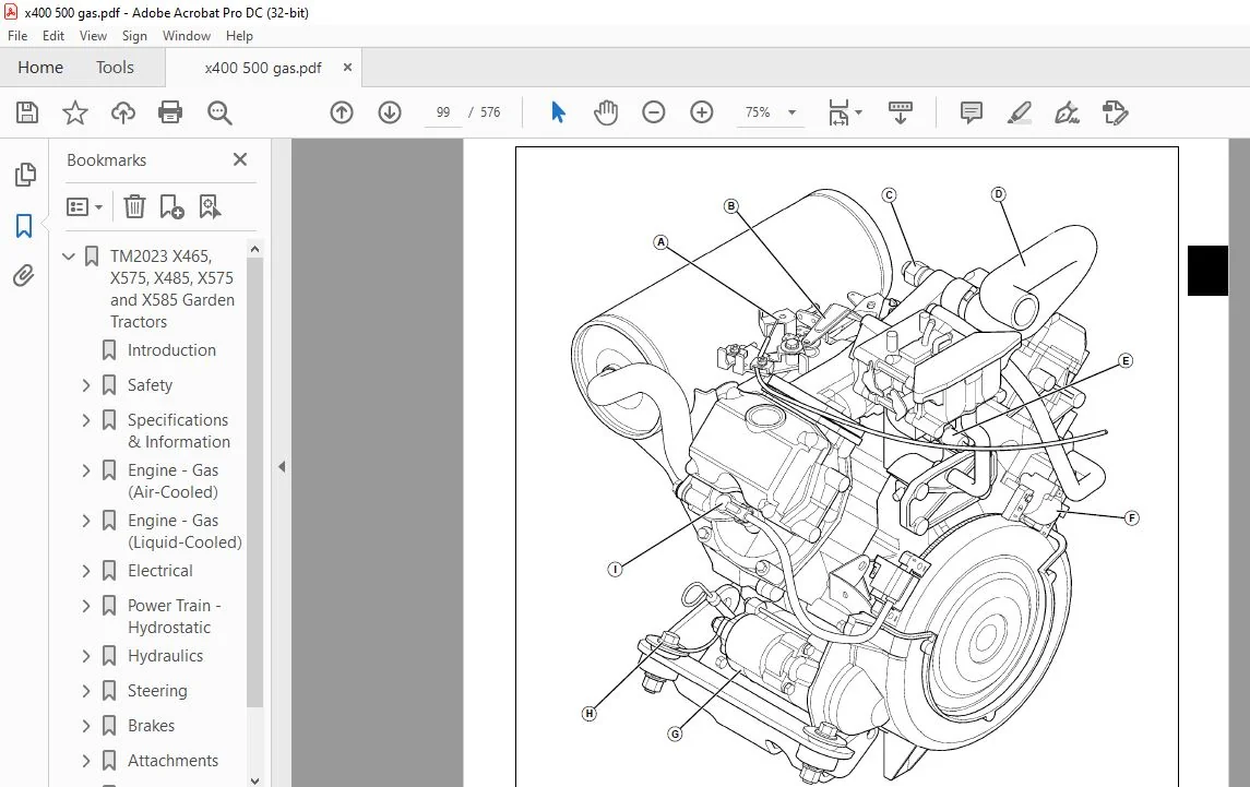 John Deere X465 X475 X485 X575 & X585 TM2023 Garden Tractors Service Manual - PDF DOWNLOAD - Image 4