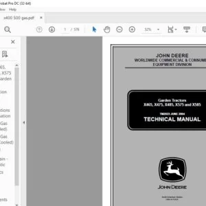 John Deere X465 X475 X485 X575 & X585 TM2023 Garden Tractors Service Manual - PDF DOWNLOAD