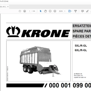 KRONE 5XL/R-GL 6XL/R-GL SPARE PARTS MANUAL - PDF DOWNLOAD