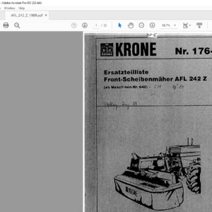 KRONE AFL 242 Z Ersatzteilliste- PDF DOWNLOAD (GERMAN)