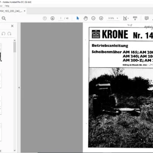 KRONE AM 165 AM 100 AM 240 AM 180 AM 100-Z AM 140-Z Betriebsanleitung- PDF DOWNLOAD