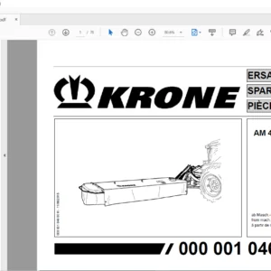 KRONE AM 403 S SPARE PARTS MANUAL - PDF DOWNLOAD