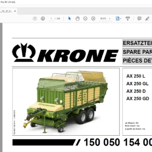 KRONE AX 250 L AX 250 GL AX 250 D AX 250 GD SPARE PARTS MANUAL - PDF DOWNLOAD