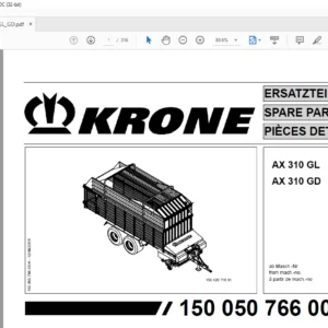 KRONE AX 310 GL AX 310 GD SPARE PARTS MANUAL - PDF DOWNLOAD