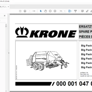 KRONE Big Pack 88 127 128 88 MC 127 MC 128  MC SPARE PARTS MANUAL - PDF DOWNLOAD