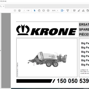 KRONE Big Pack 890 HS 1270 HS 1290 HS 890 HS XC 1270 HS XC 1290 HS XC SPARE PARTS MANUAL - PDF DOWNLOAD